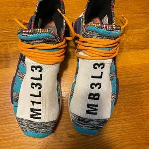 Adidas Mens, Size 9. 2018 Pharrell x NMD Human Race Trail “Solar Pack”